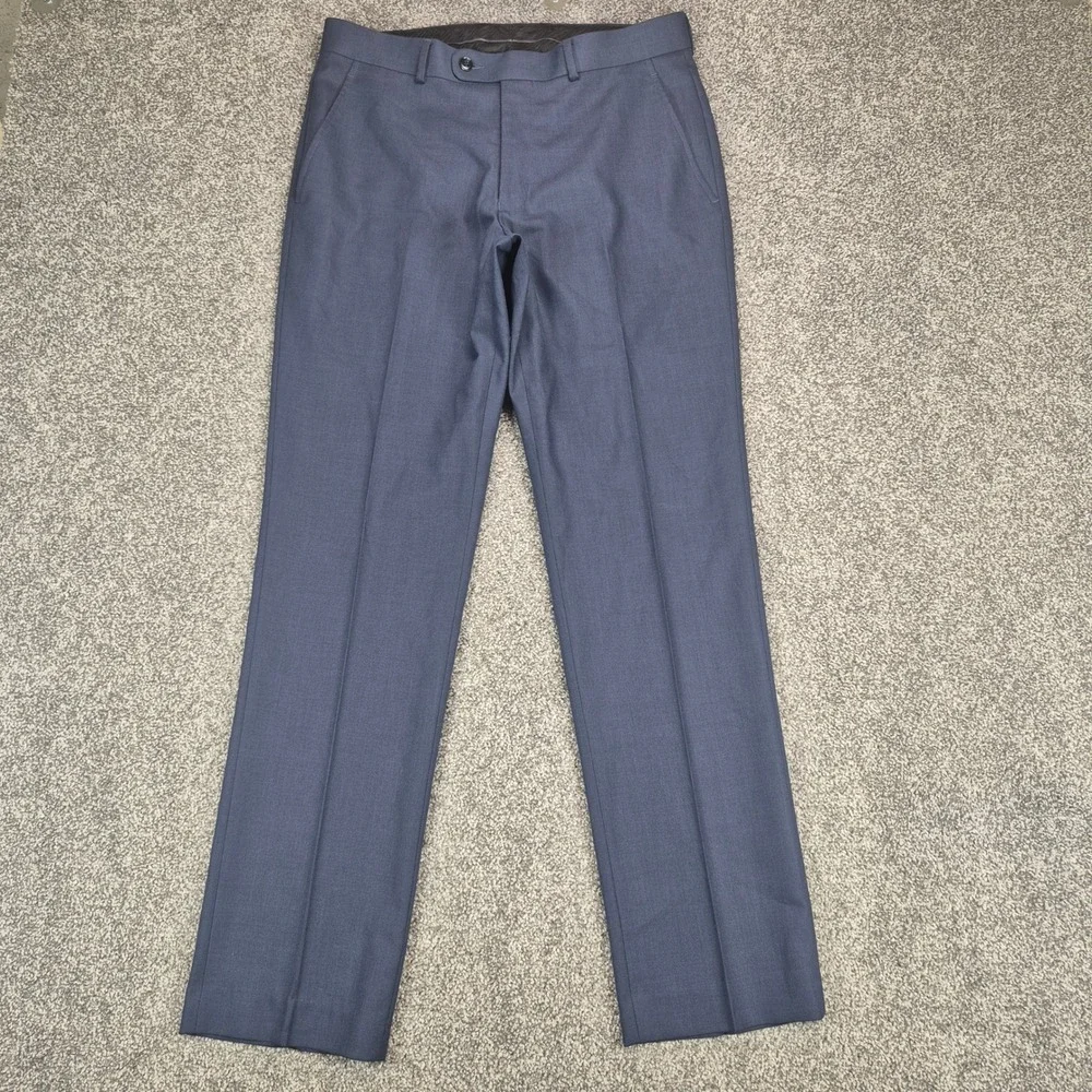 Perry Ellis Portfolio Suit Mens 38S Blue Slim Fit 2-Piece Blazer Pants 32x32